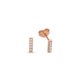Heliophilia Silver Pendientes de Plata de Ley 925 con Oro Rosa y Circón